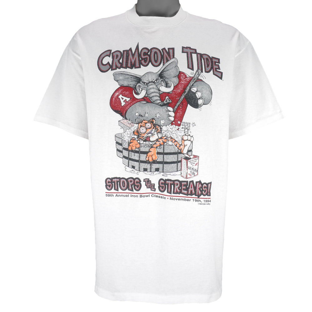 NCAA (Center Cut) - Alabama Crimson Tide Stops The Streaks T-Shirt 1994 X-Large Vintage Retro College