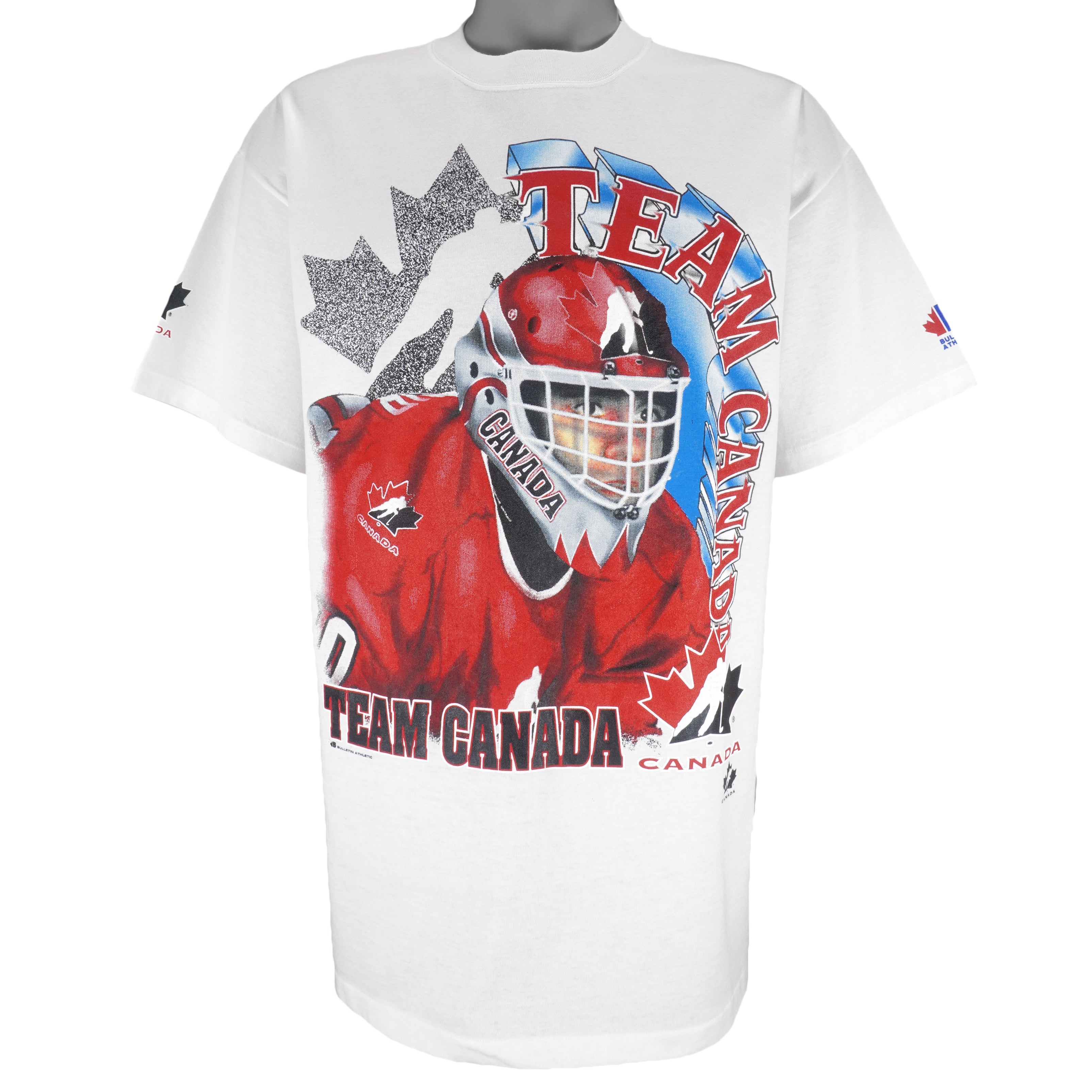 Vintage (Bulletin Athletic) - Hockey Team Canada Single Stitch T-Shirt 1990s Large Vintage Retro 