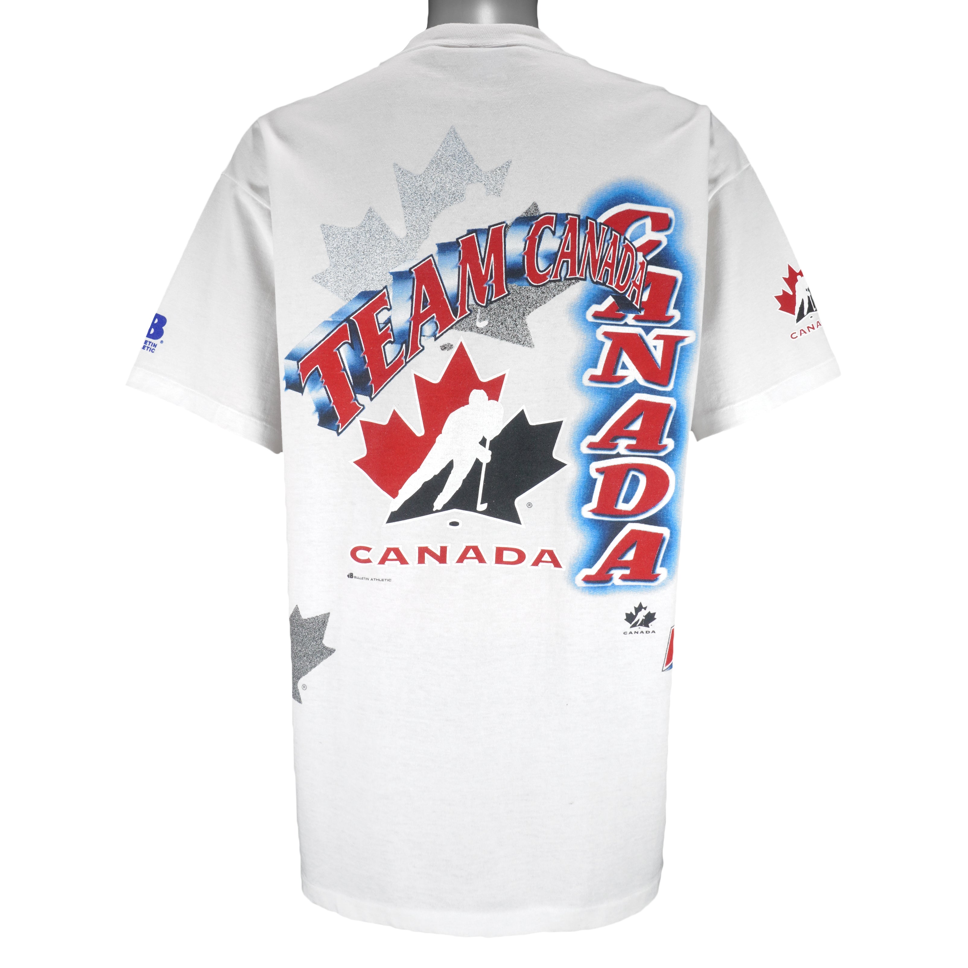 Vintage (Bulletin Athletic) - Hockey Team Canada Single Stitch T-Shirt 1990s Large Vintage Retro 