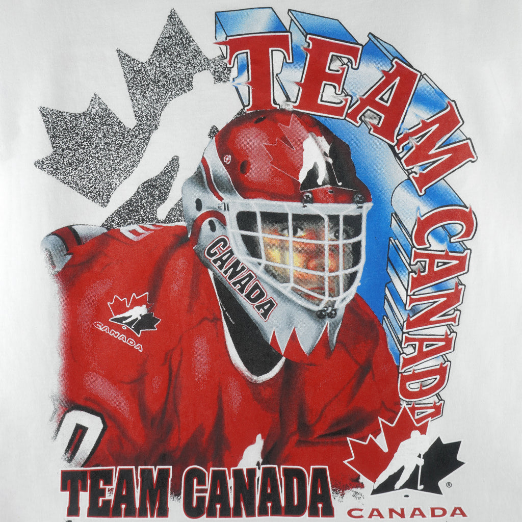 Vintage (Bulletin Athletic) - Hockey Team Canada Single Stitch T-Shirt 1990s Large Vintage Retro 