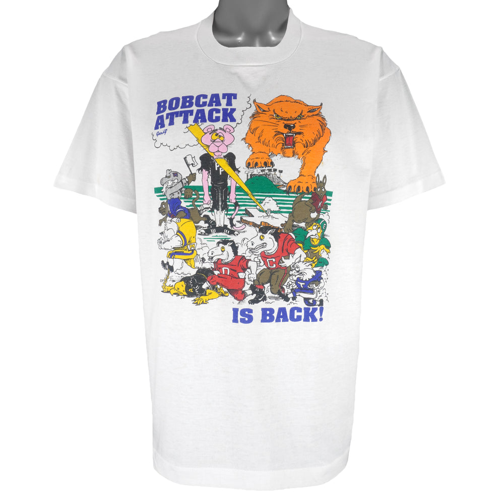 Vintage (Screen Stars Best) - Bobcats Attack Comics T-Shirt 1990s X-Large Vintage Retro 