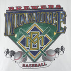 MLB (Delta) - Milwaukee Brewers Single Stitch T-Shirt 1990s X-Large Vintage Retro Baseball