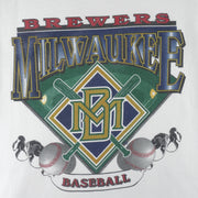 MLB (Delta) - Milwaukee Brewers Single Stitch T-Shirt 1990s X-Large Vintage Retro Baseball