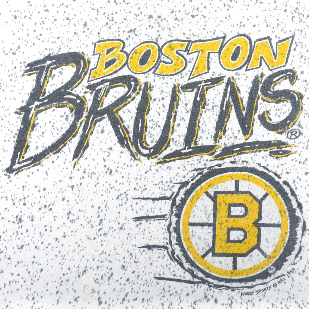 NHL (Woody Sports) - Boston Bruins All Over Print T-Shirt 1990 Large Vintage Retro Hockey