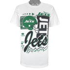 NFL (Magic Johnson T's) - New York Jets Helmet T-Shirt 1993 Large Vintage Retro Football