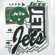 NFL (Magic Johnson T's) - New York Jets Helmet T-Shirt 1993 Large Vintage Retro Football