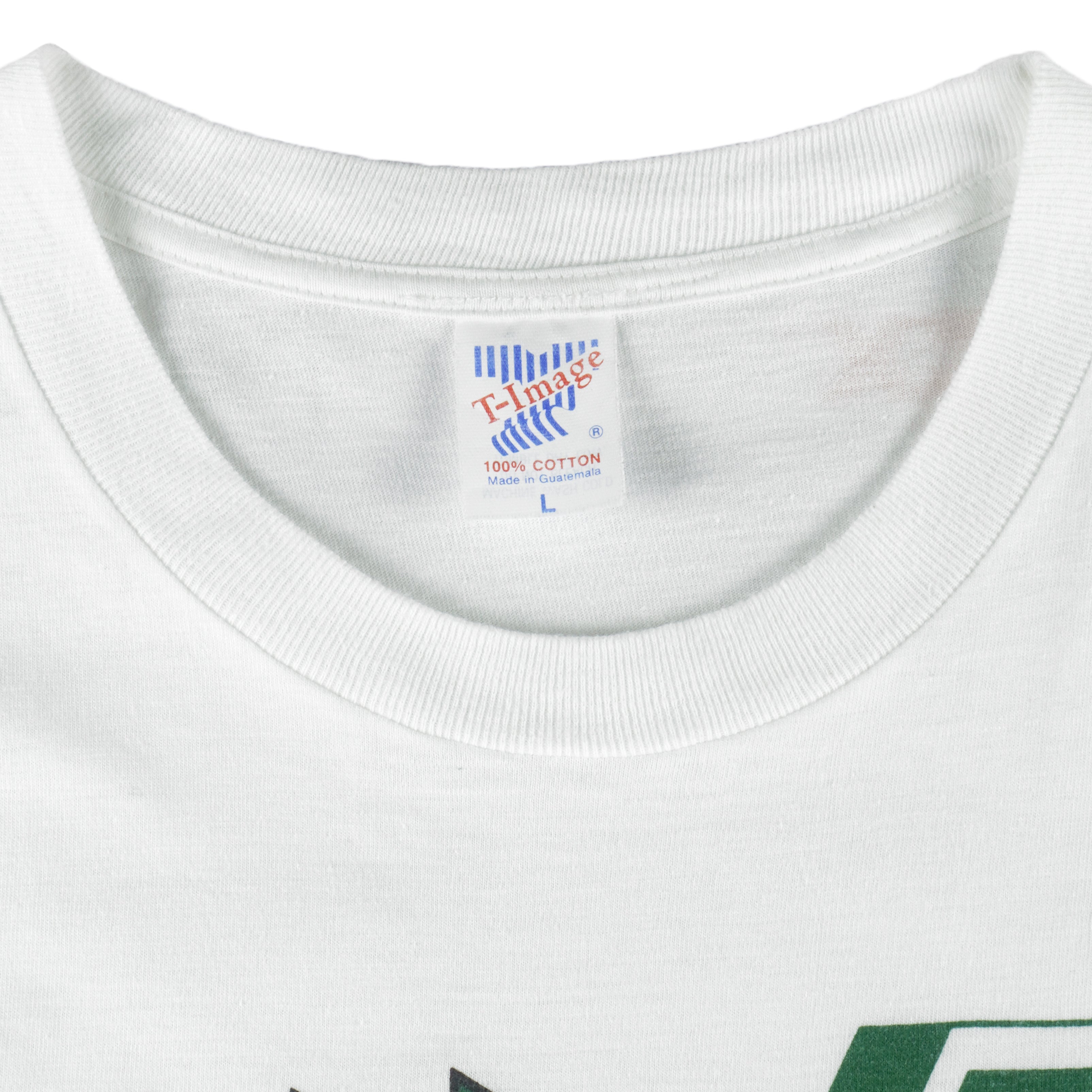NFL (Magic Johnson T's) - New York Jets Helmet T-Shirt 1993 Large Vintage Retro Football