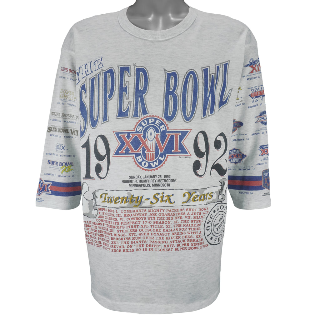 NFL (Long Gone) - Green Bay Packers Super Bowl 26th T-Shirt 1990 X-Large Vintage Retro Football