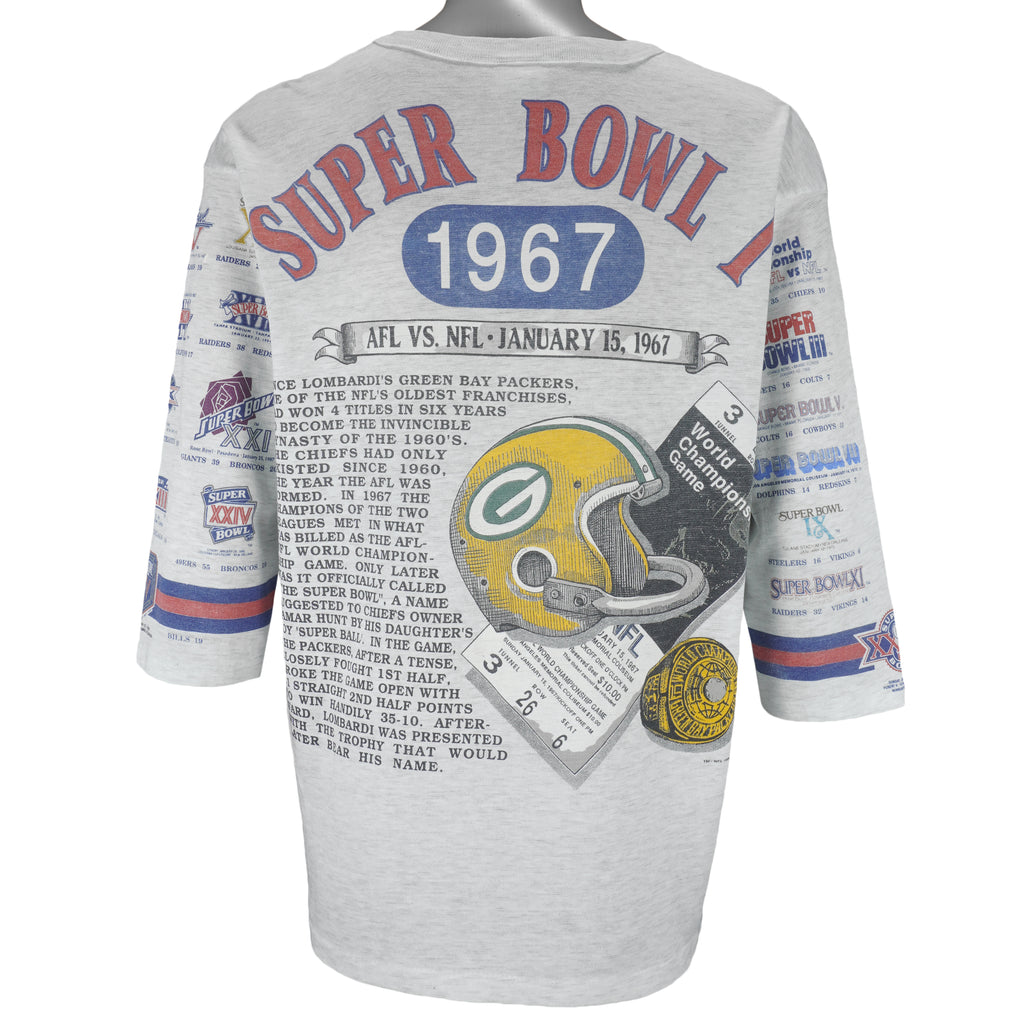 NFL (Long Gone) - Green Bay Packers Super Bowl 26th T-Shirt 1990 X-Large Vintage Retro Football