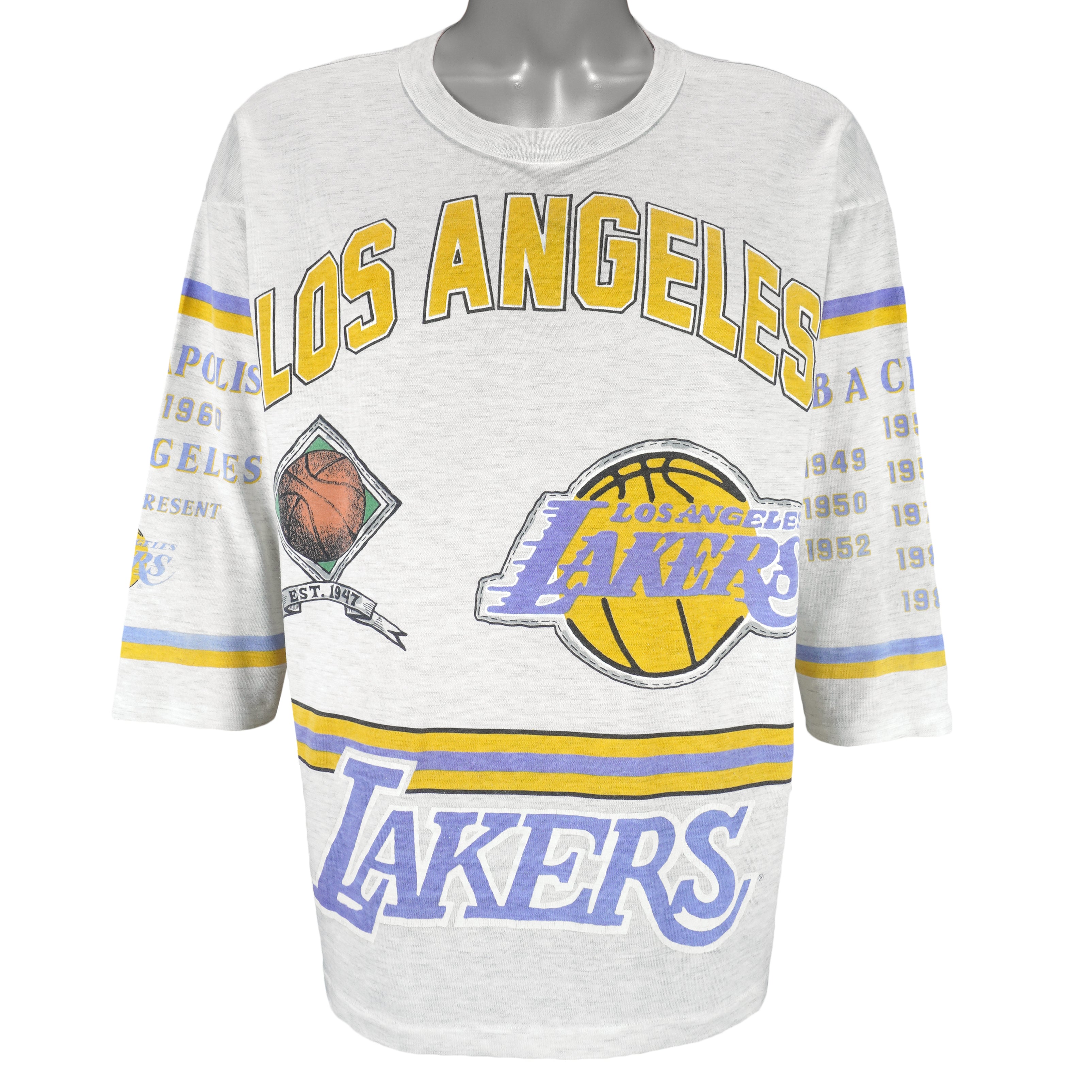 NBA (Long Gone) - Los Angeles Lakers World Champions T-Shirt 1991 X-Large Vintage Retro Basketball