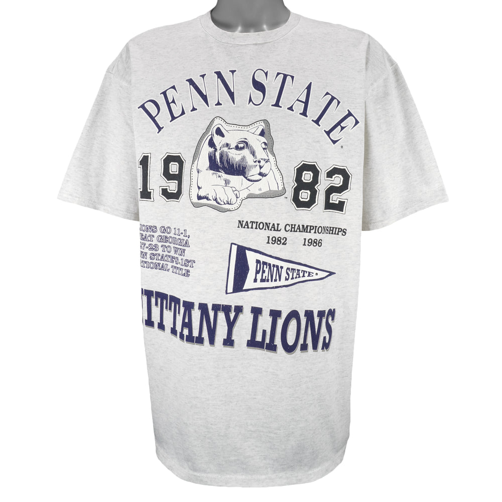 NCAA - Nittany Lions Schematic National Champions T-Shirt 1990s X-Large Vintage Retro College