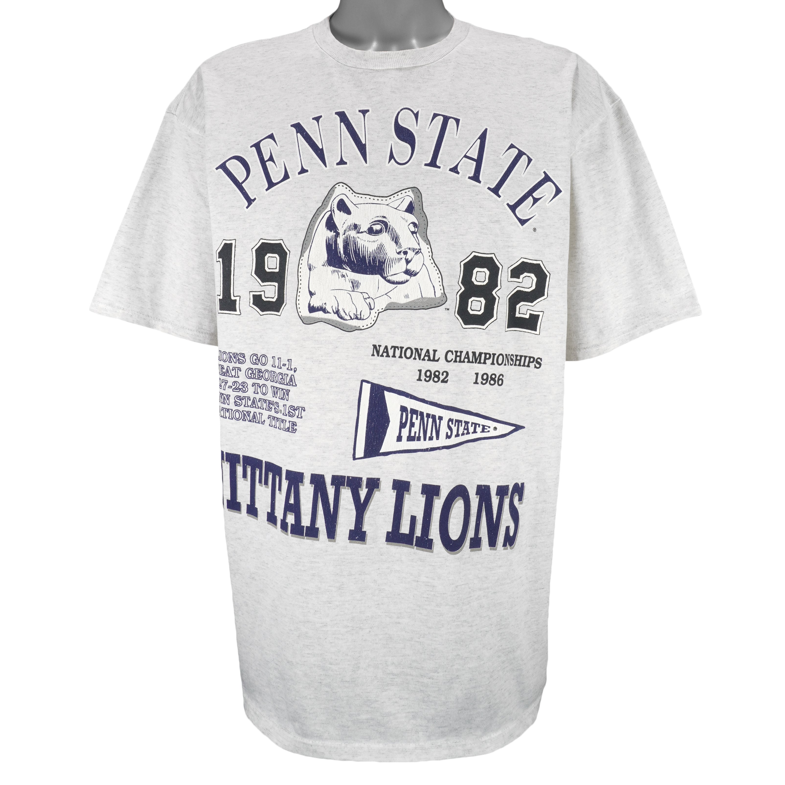 NCAA - Nittany Lions Schematic National Champions T-Shirt 1990s X-Large Vintage Retro College