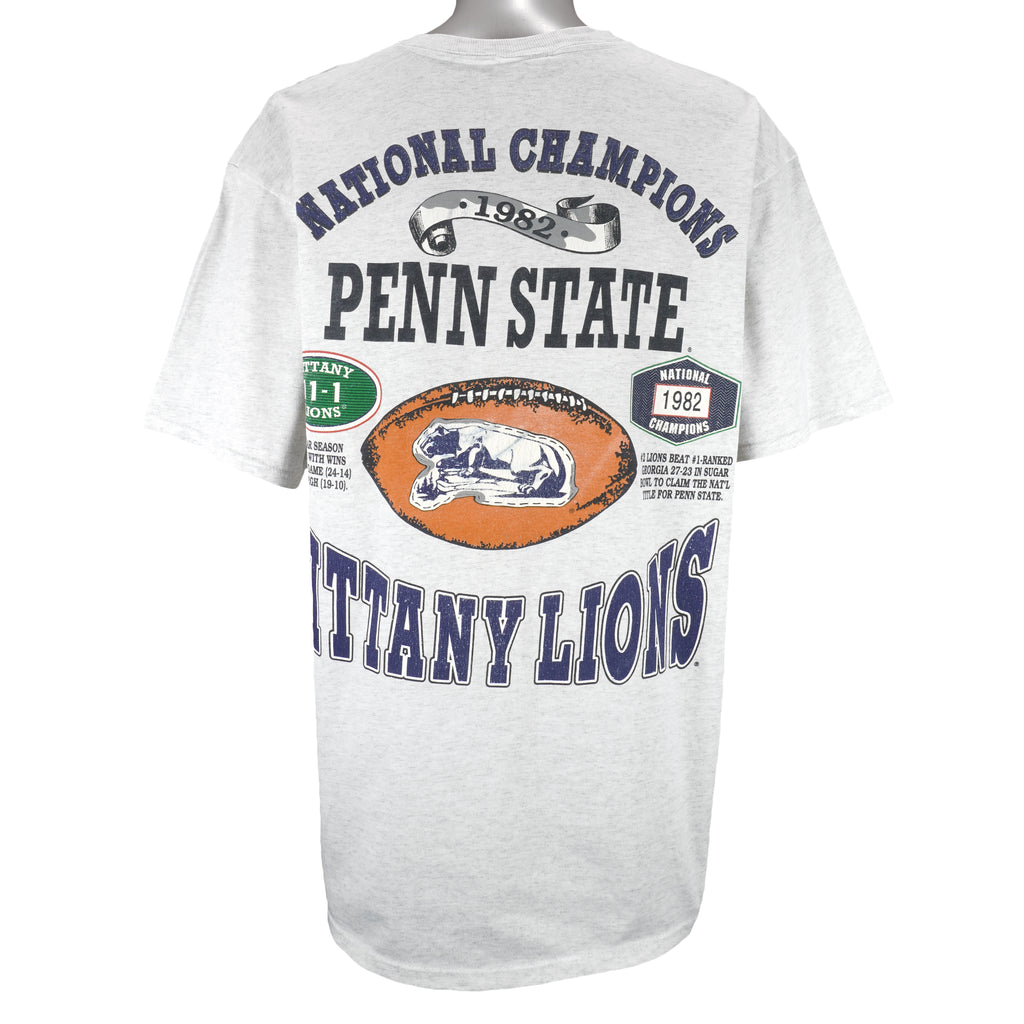 NCAA - Nittany Lions Schematic National Champions T-Shirt 1990s X-Large Vintage Retro College