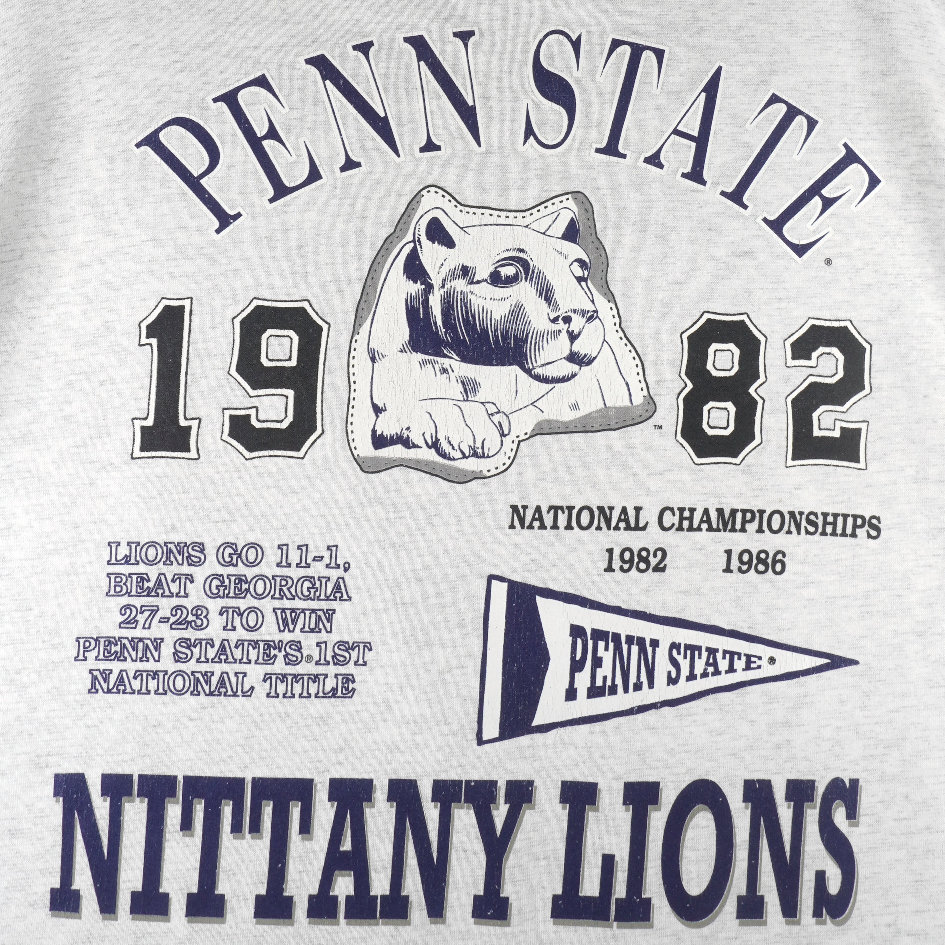 NCAA - Nittany Lions Schematic National Champions T-Shirt 1990s X-Large Vintage Retro College