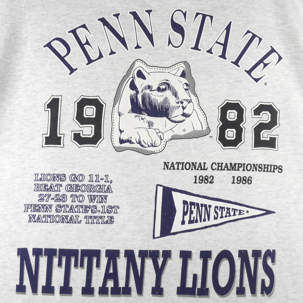 NCAA - Nittany Lions Schematic National Champions T-Shirt 1990s X-Large Vintage Retro College