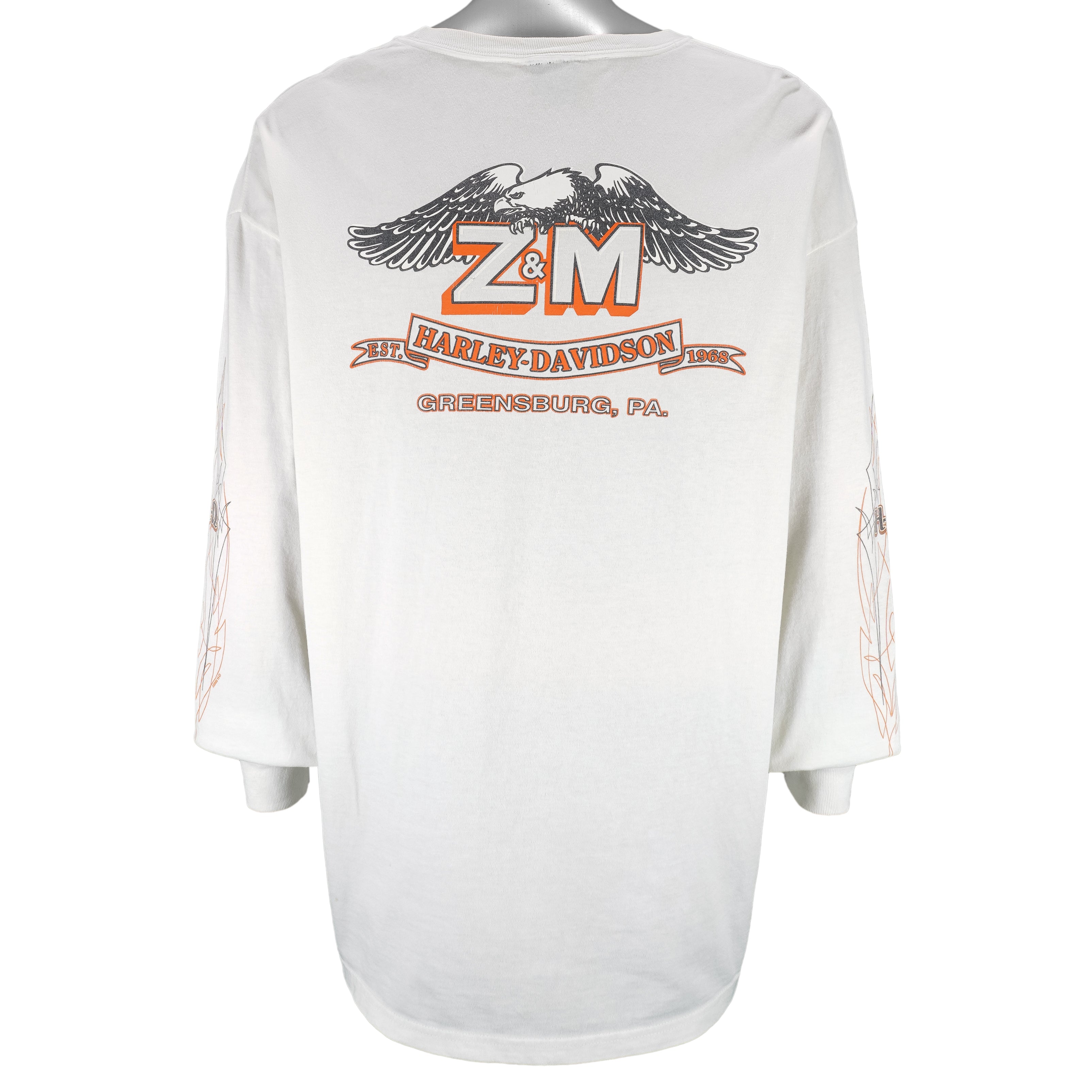 Harley Davidson - Z & M Greensburg PA Long Sleeved Shirt 2005 X-Large Vintage Retro