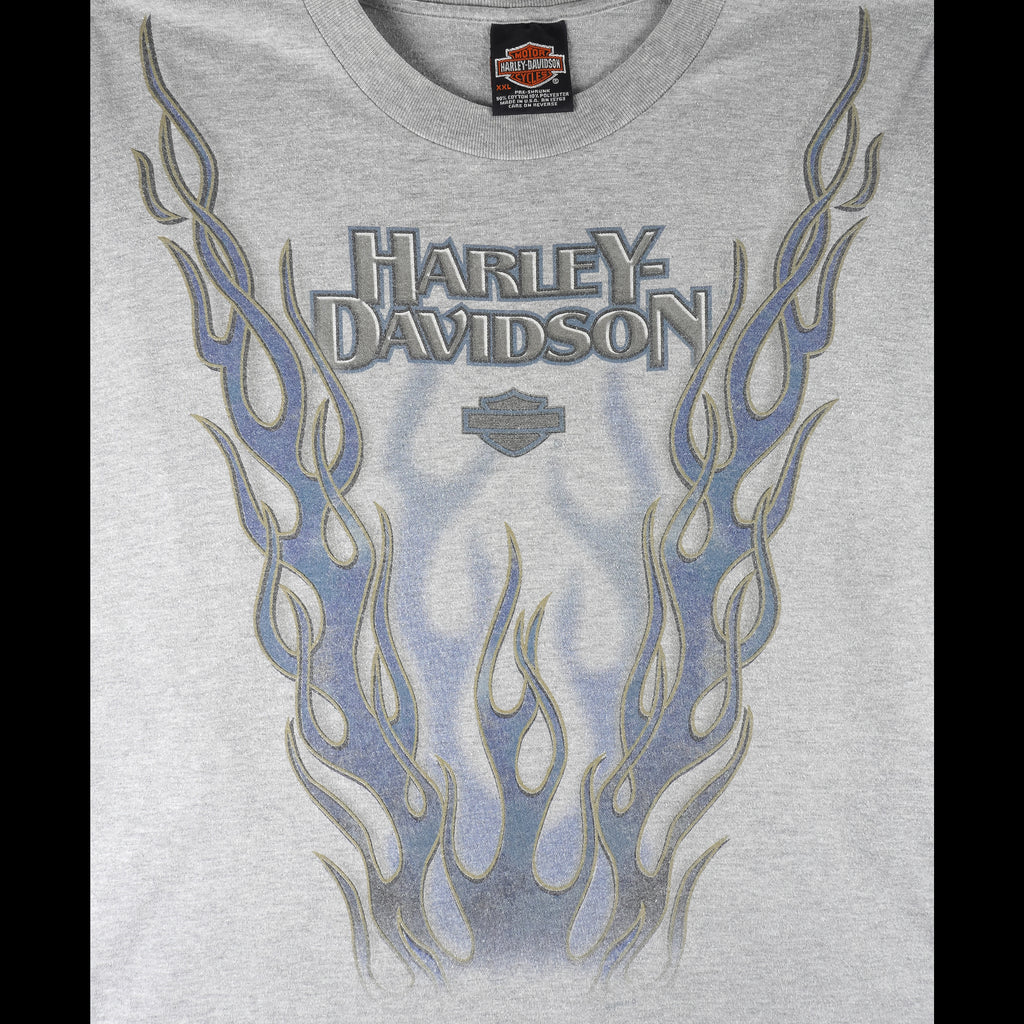 Harley Davidson - Lancaster CA Flame Long Sleeved Shirt 2000s XX-Large Vintage Retro