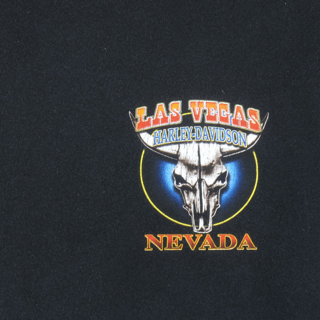Harley Davidson - Motorcycle Las Vegas Battle Born Cowboy T-Shirt 2000s 3X-Large