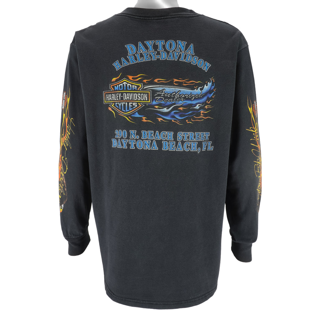 Harley Davidson - Daytona Beach Bike Week Long Sleeved Shirt 2001 X-Large Vintage Retro