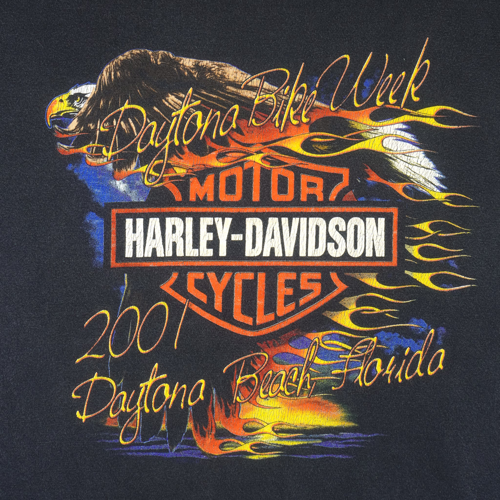 Harley Davidson - Daytona Beach Bike Week Long Sleeved Shirt 2001 X-Large Vintage Retro