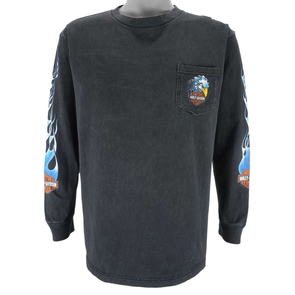 Harley Davidson - Motorcycles Rocky Mountain Long Sleeved Shirt 2002 Large Vintage Retro