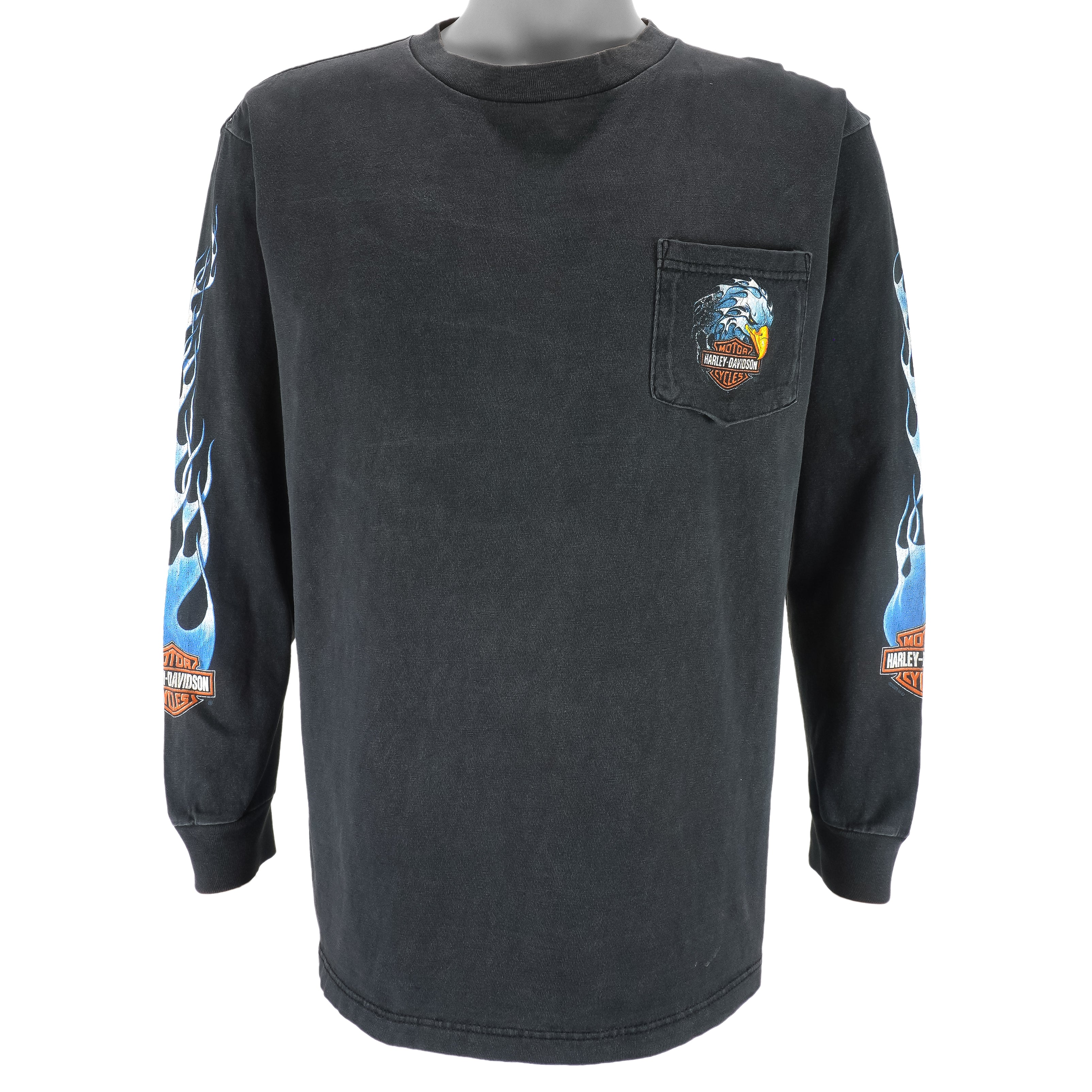 Harley Davidson - Motorcycles Rocky Mountain Long Sleeved Shirt 2002 Large Vintage Retro