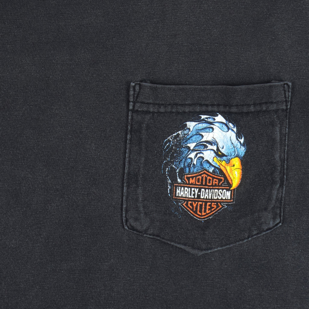 Harley Davidson - Motorcycles Rocky Mountain Long Sleeved Shirt 2002 Large Vintage Retro