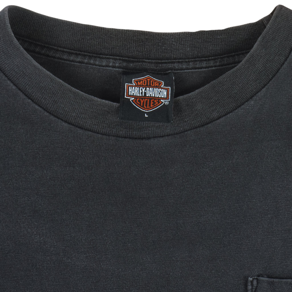 Harley Davidson - Motorcycles Rocky Mountain Long Sleeved Shirt 2002 Large Vintage Retro
