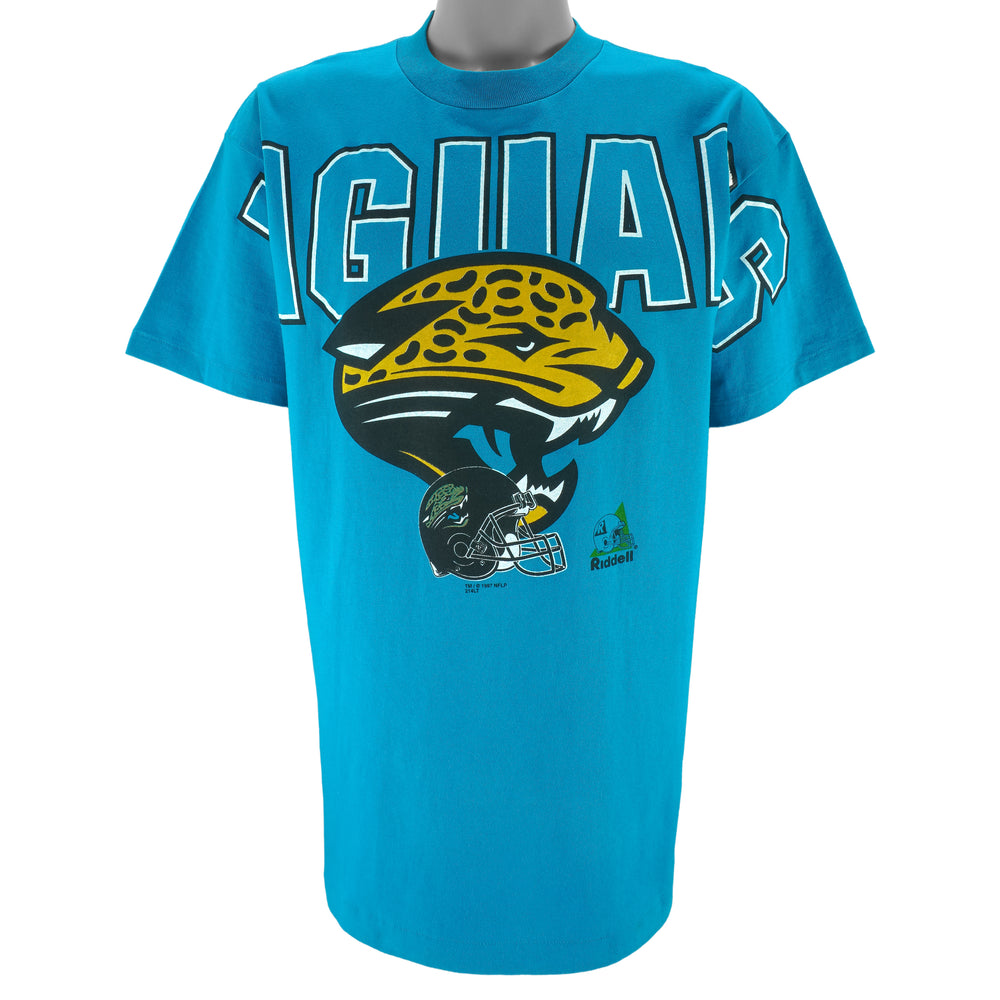 NFL (Riddell) - Jacksonville Jaguars Big Spell-Out T-Shirt 1997 Large vintage retro football