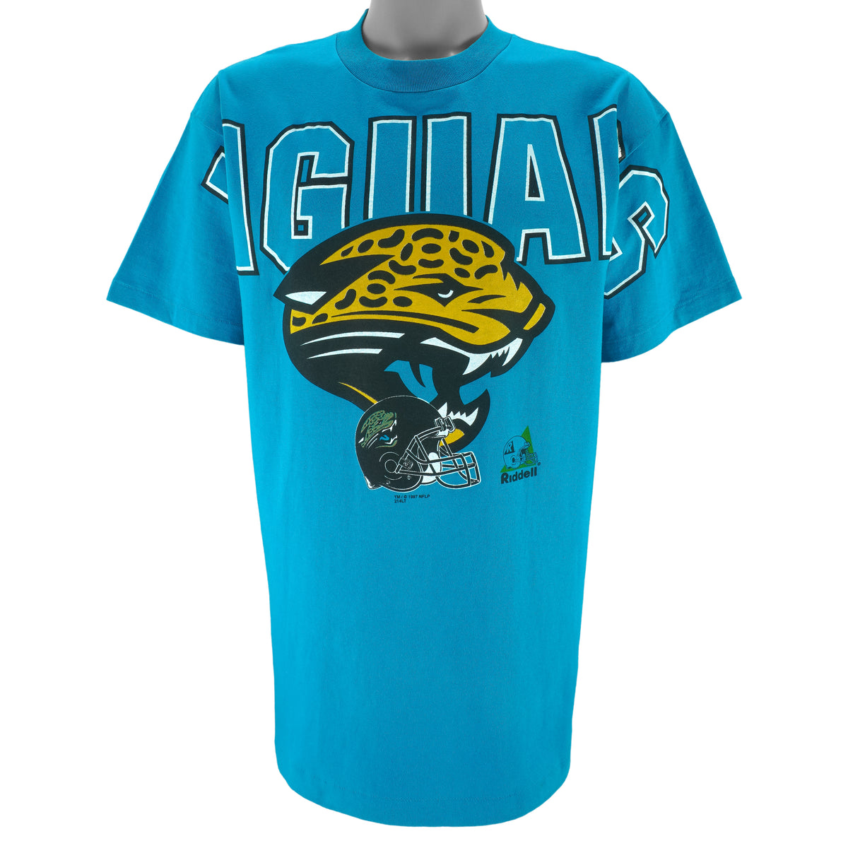 NFL (Riddell) - Jacksonville Jaguars Big Spell-Out T-Shirt 1997 Large vintage retro football