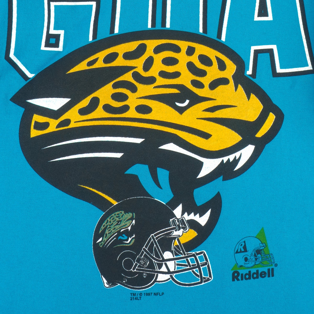 NFL (Riddell) - Jacksonville Jaguars Big Spell-Out T-Shirt 1997 Large vintage retro football