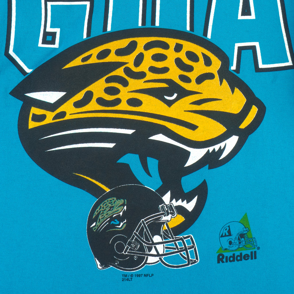 NFL (Riddell) - Jacksonville Jaguars Big Spell-Out T-Shirt 1997 Large vintage retro football