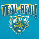 NFL (Logo 7) - Jacksonville Jaguars Teal Is For Real Single Stitch T-Shirt 1990s Large Vintage retro Football