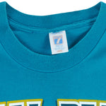 NFL (Logo 7) - Jacksonville Jaguars Teal Is For Real Single Stitch T-Shirt 1990s Large Vintage retro Football