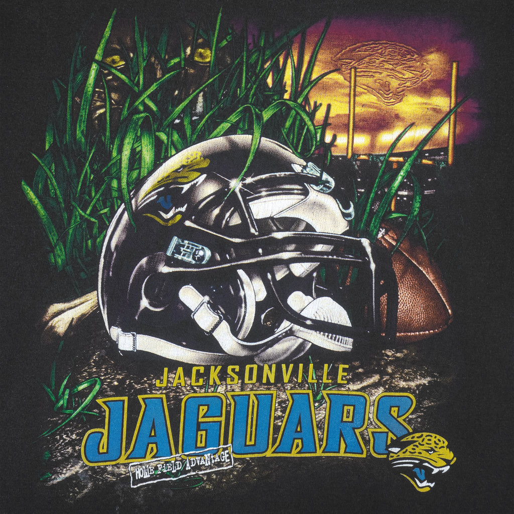 NFL (Lee) - Jacksonville Jaguars Helmet Home Field Advantage T-Shirt 1990s X-Large Vintage Retro Football