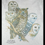 Vintage (Hanes) - Owls Animals Print T-Shirt 1990s Large Vintage Retro