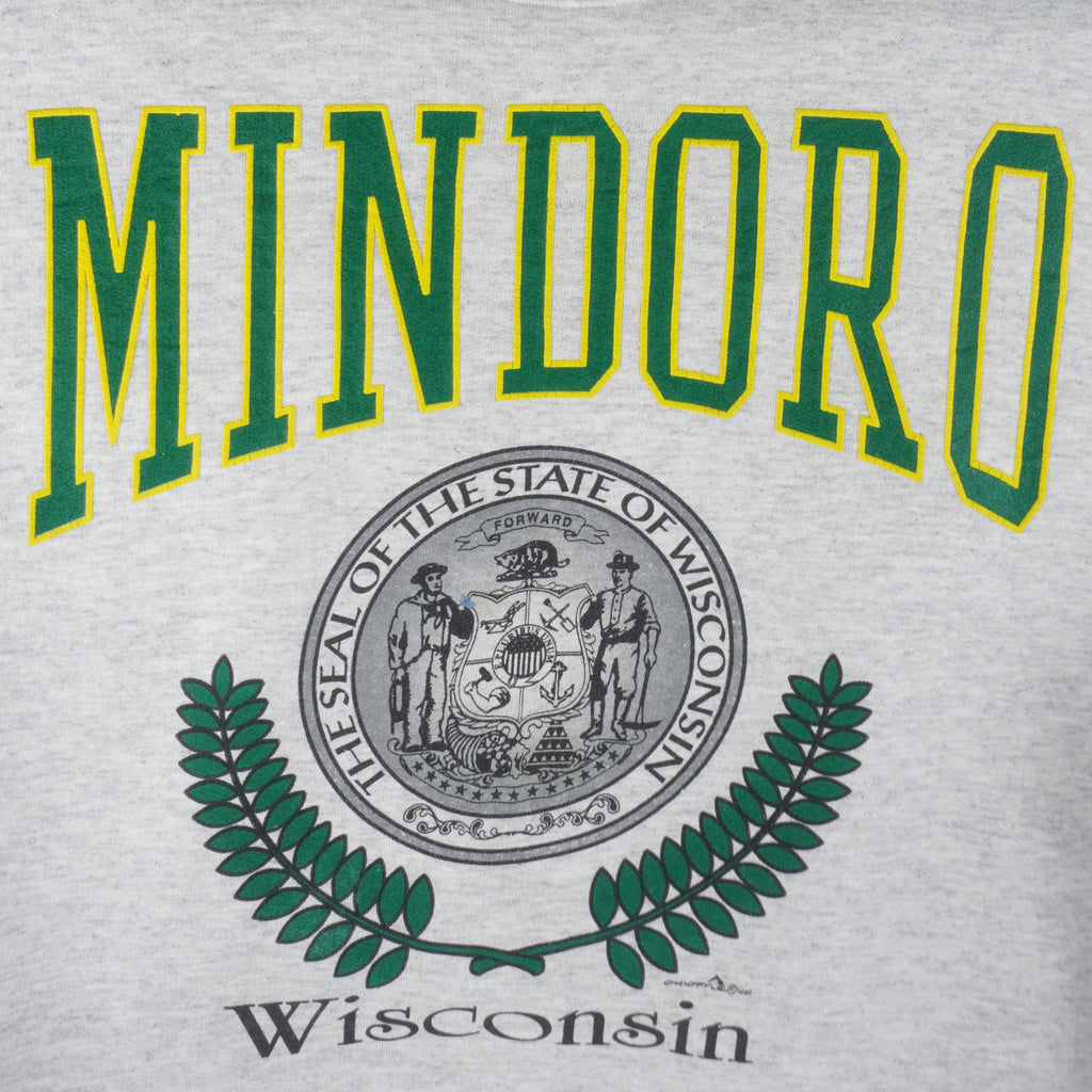 Vintage (Hanes) - Mindoro Wisconsin Crew Neck Sweatshirt 1997 X-Large Vintage Retro
