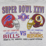 NFL (Tultex) - Buffalo Bills VS Redskins Super Bowl 26th Sweatshirt 1991 X-Large Vintage Retro Football