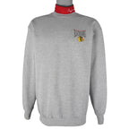 NHL (Cadre Athletic) - Chicago Blackhawks Turtleneck Sweatshirt 1990s Large Vintage Retro Hockey