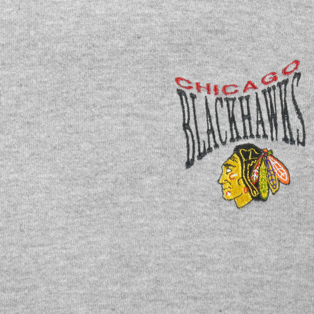NHL (Cadre Athletic) - Chicago Blackhawks Turtleneck Sweatshirt 1990s Large Vintage Retro Hockey