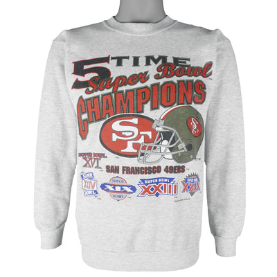 NFL (Competitor) - San Francisco 49ers 5 Time Super Bowl Champs Sweatshirt 1995 Medium