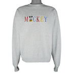 Disney - Mickey Mouse Embroidered Crew Neck Sweatshirt 1990s X-Large Vintage Retro