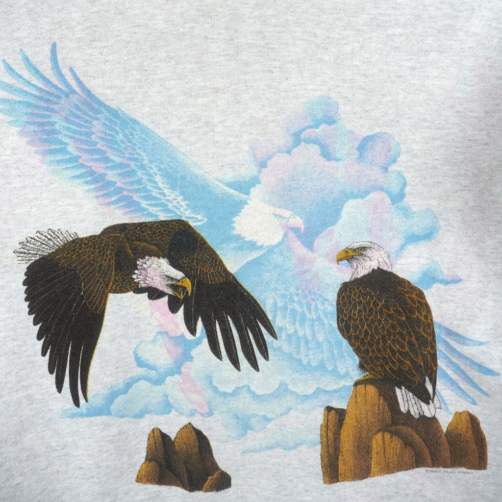 Vintage (Pacific Sport) - Bald Eagle Animal Print Sweatshirt 1990s X-Large Vintage Retro