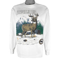 Vintage - White Tailed Deer Animal Print Sweatshirt 1990s Large Vintage Retro