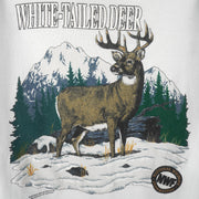 Vintage - White Tailed Deer Animal Print Sweatshirt 1990s Large Vintage Retro