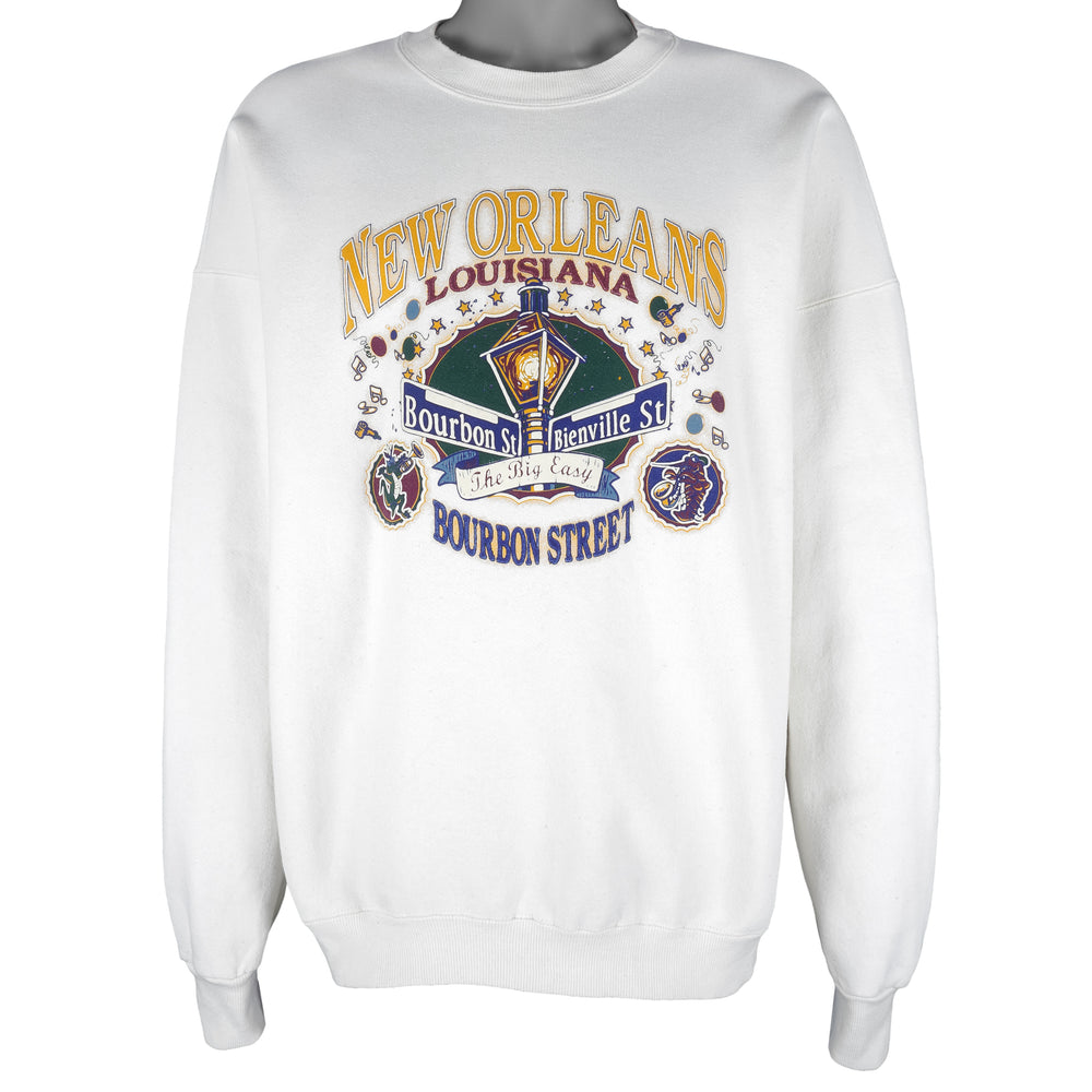Vintage (Hanes) - New Orleans Louisiana Bourbon Street  Sweatshirt 2000s X-Large Vintage Retro