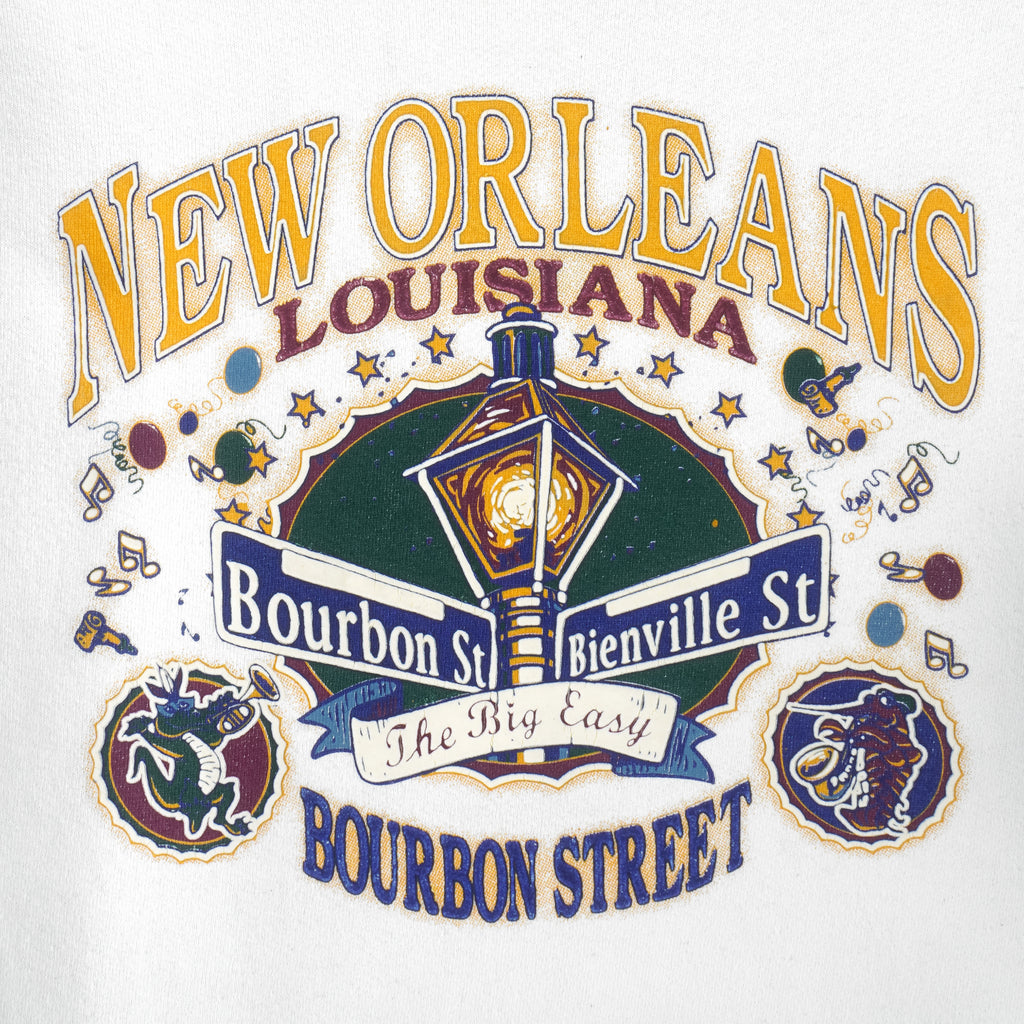 Vintage (Hanes) - New Orleans Louisiana Bourbon Street  Sweatshirt 2000s X-Large Vintage Retro