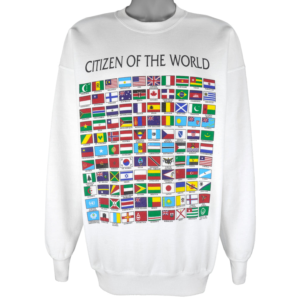 Vintage (Hanes) - Citizen Of The World Countries Flags Sweatshirt 2000s X-Large Vintage Retro
