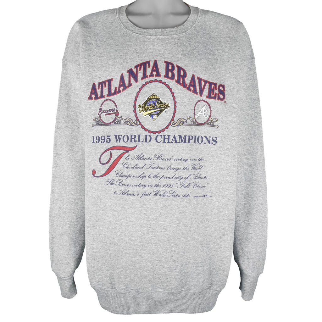 MLB (Lee) - Braves World Champions Crew Neck Sweatshirt 1995 X-Large Vintage Retro Baseball