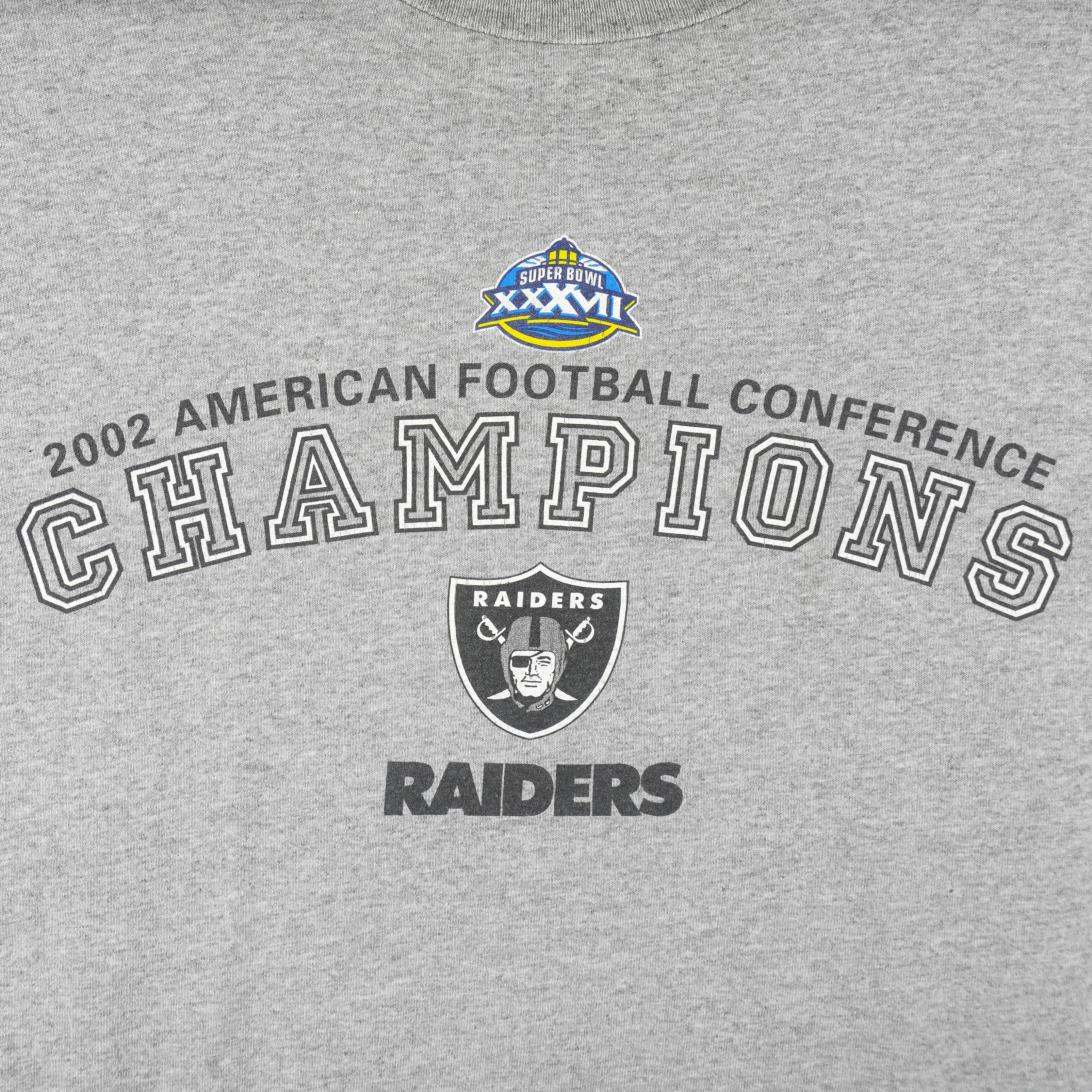 NFL - Raiders Super Bowl 27th Champions Sweatshirt 2002 X-Large Vintage Retro Football